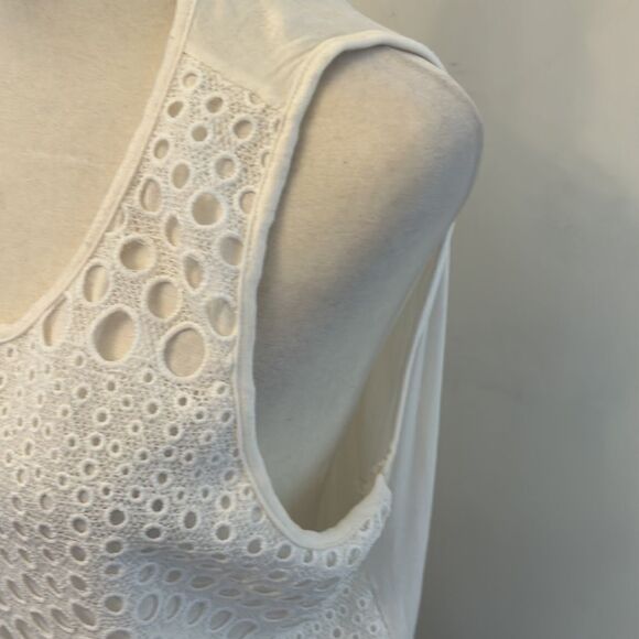 Studio West Apparel white sleeveless mixed media blouse Size XL - Picture 3 of 7